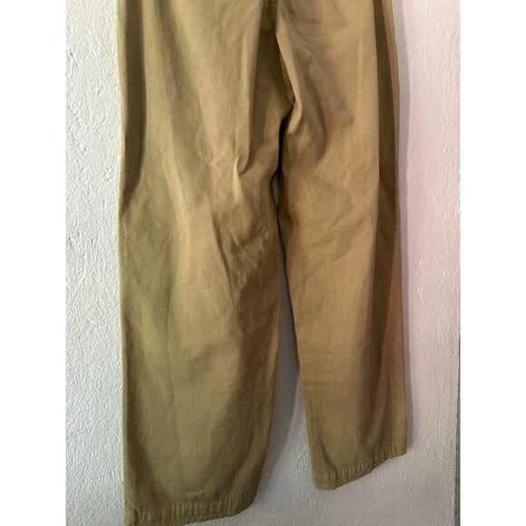 Free People Pants Women 4 Beige Khaki Chino Wide Leg High Rise Trousers Pleated - Picture 11 of 14